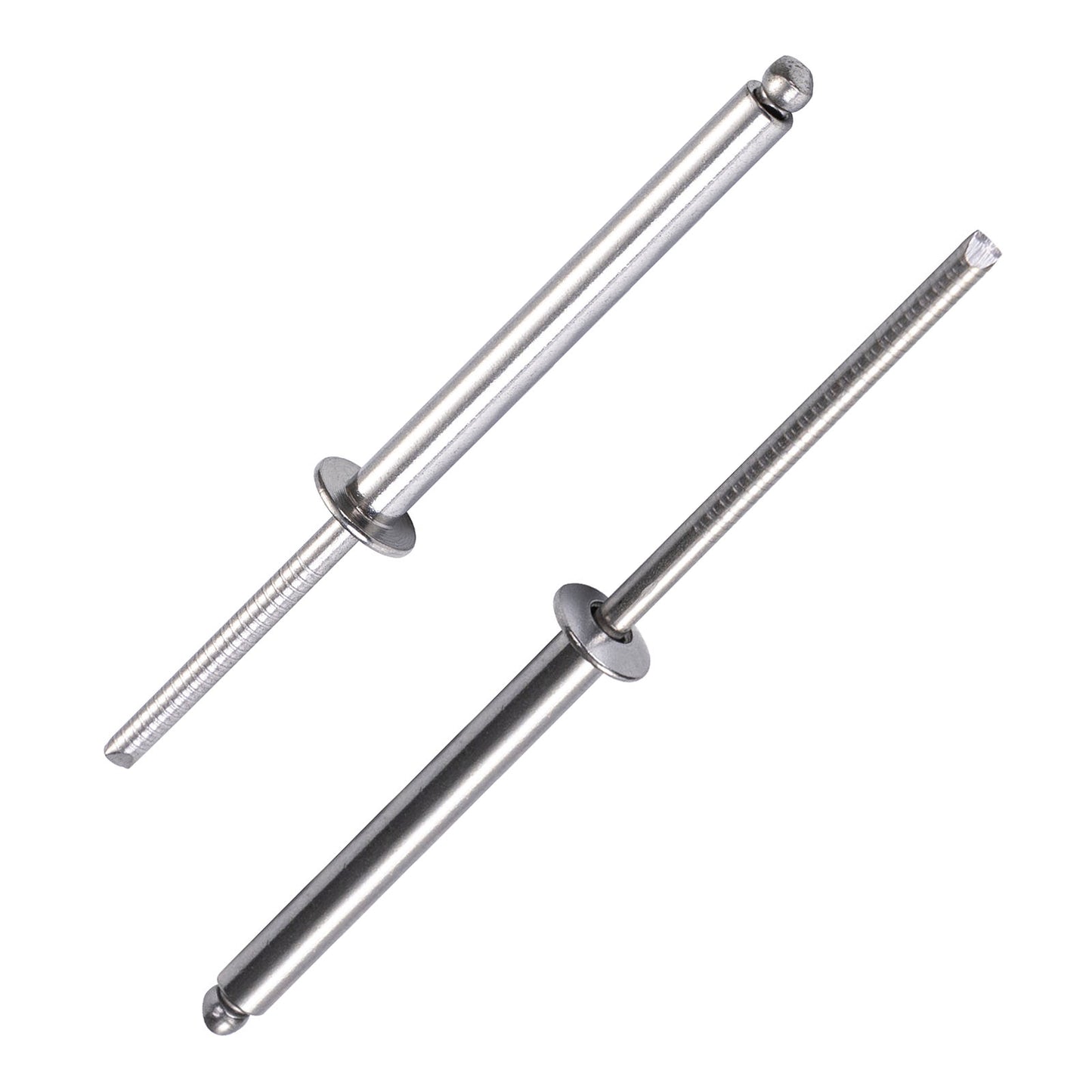 Stainless Steel Extra-Long Blind Rivets, Extended-Length Pop Rivets with Stainless Steel Body and Mandrel, Corrosion-Resistant