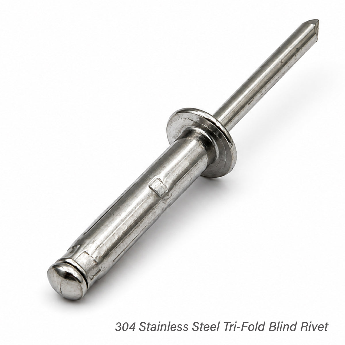 304 stainless steel tri-fold blind rivet close-up
