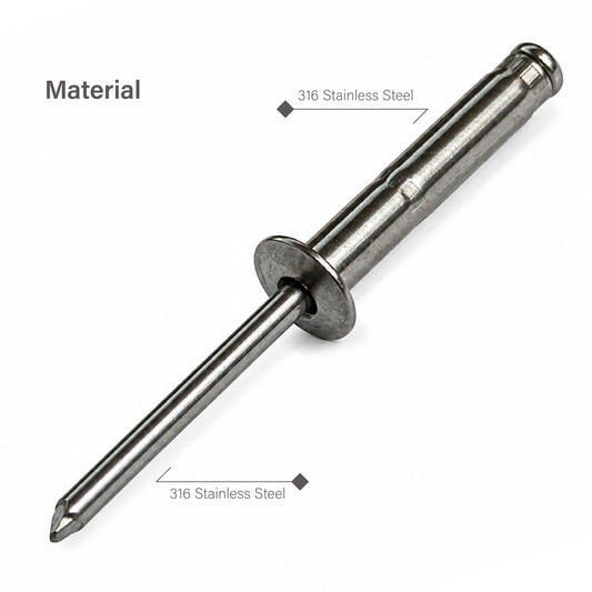 316 Stainless Steel Tri-Fold Blind Rivets