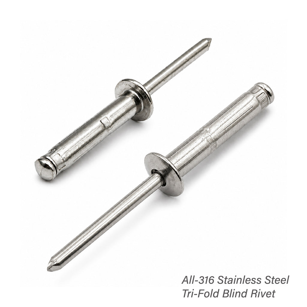 316 stainless steel tri-fold blind rivet