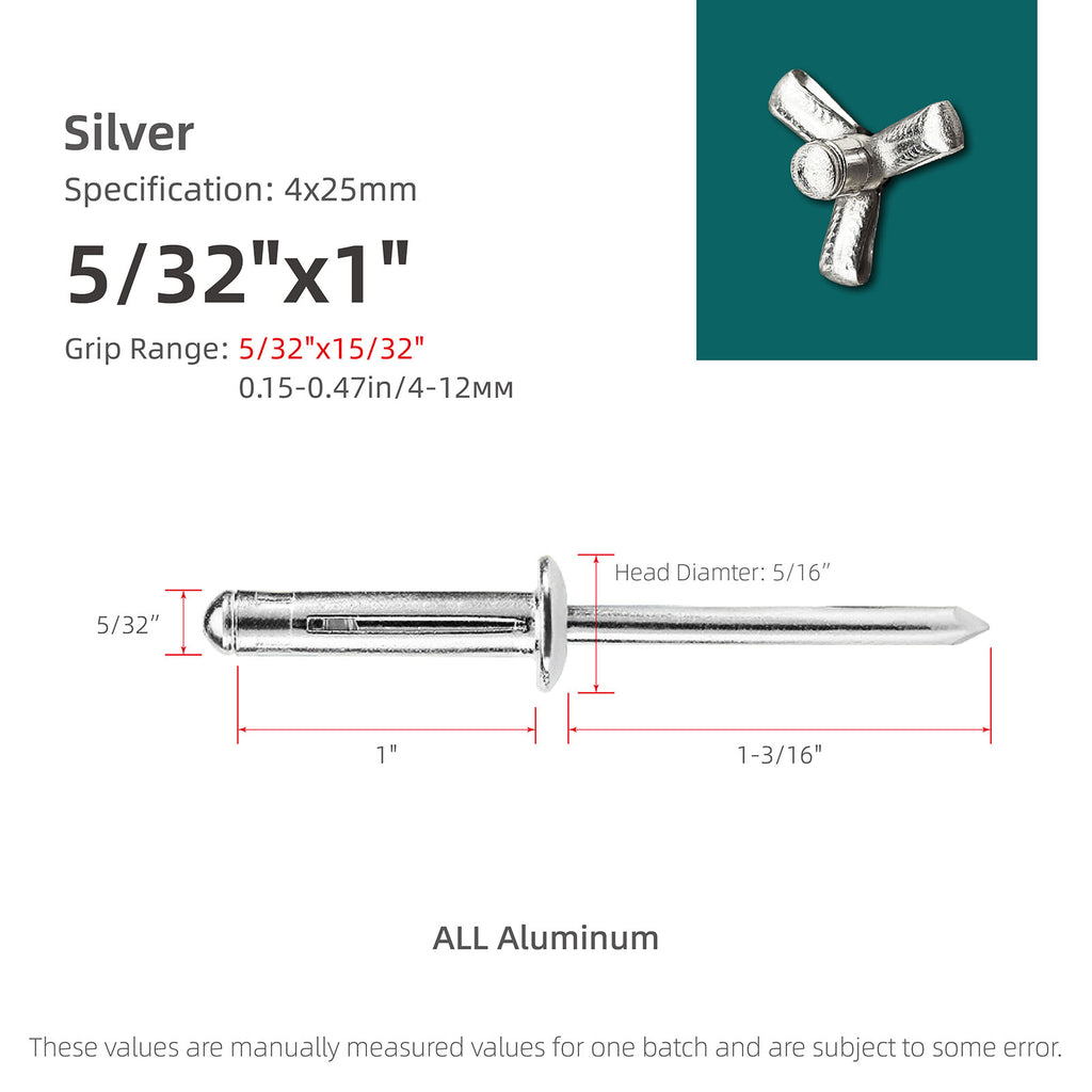 Dreifachspreiz-Blindnieten aus Aluminium für Verkleidungen, Kunststoff und weiche Werkstoffe