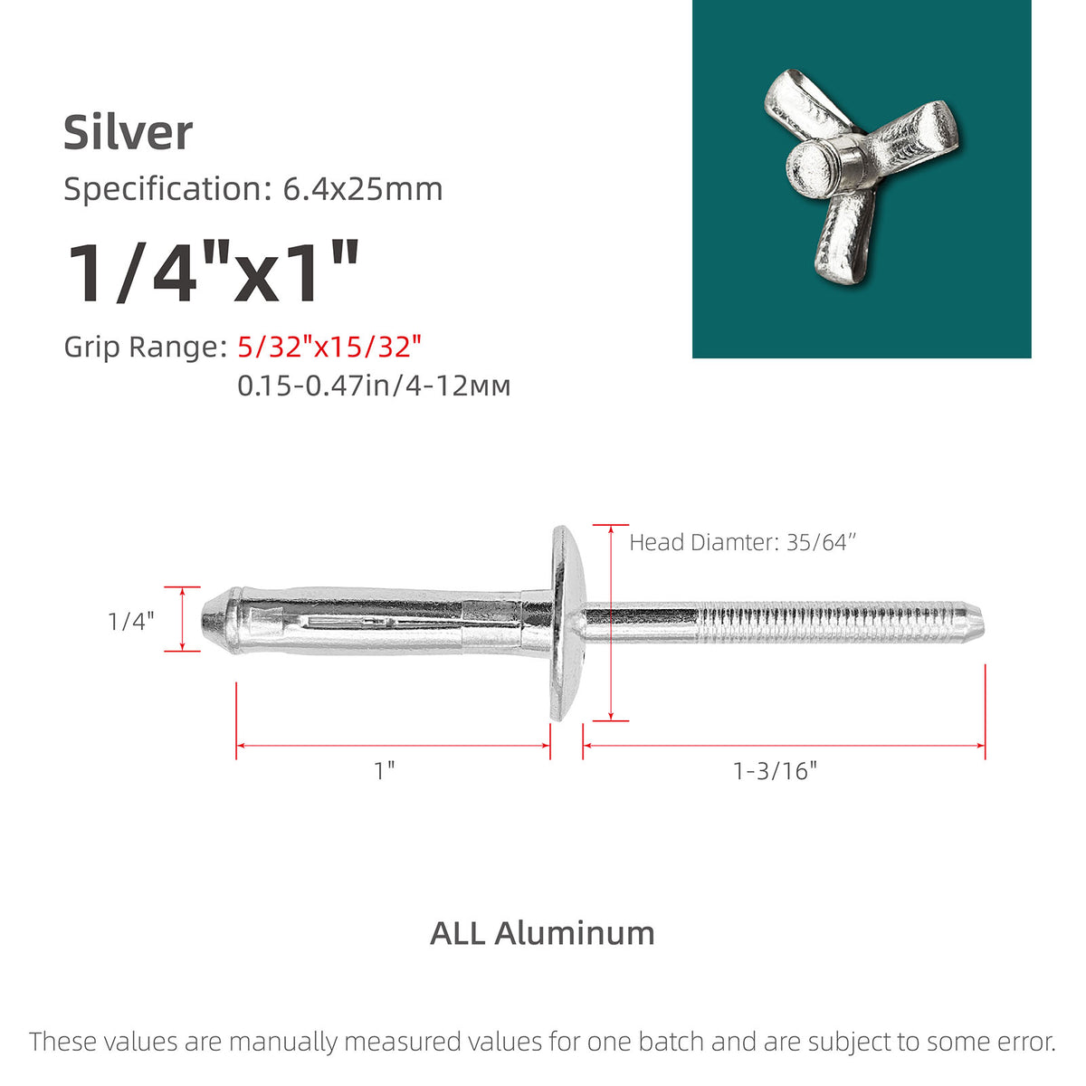 Dreifachspreiz-Blindnieten aus Aluminium für Verkleidungen, Kunststoff und weiche Werkstoffe