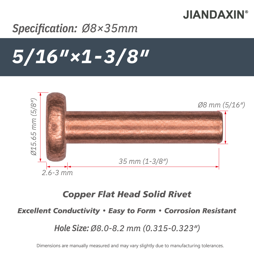 Pure Copper Flat Head Solid Rivet