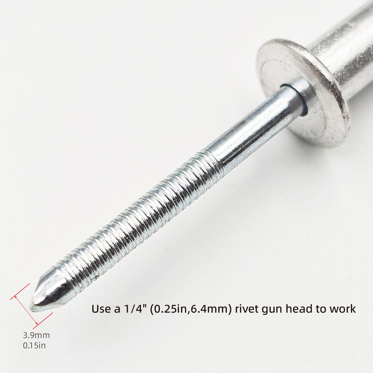 8 mm (5/16") Diameter Aluminum Blind Rivets with Steel Mandrel, Heavy-Duty Pop Rivets