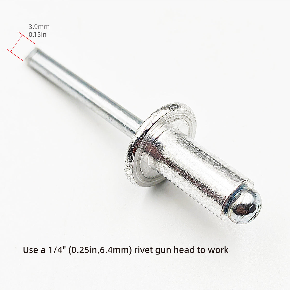 8 mm (5/16") Diameter Aluminum Blind Rivets with Steel Mandrel, Heavy-Duty Pop Rivets