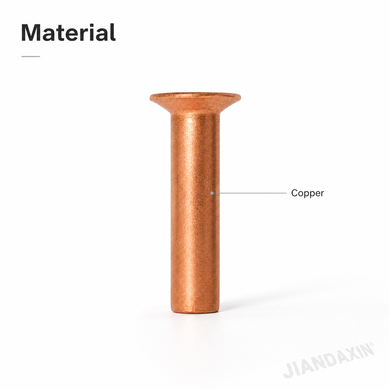 Pure Copper Countersunk Solid Rivets – Hammer-Set