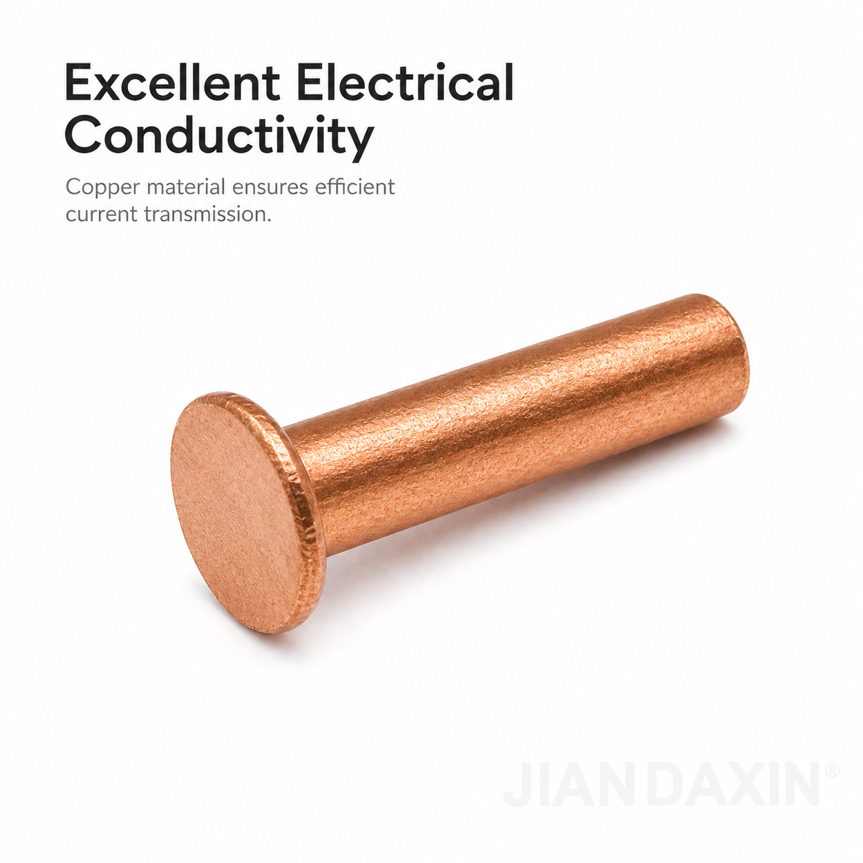 Pure Copper Countersunk Solid Rivets – Hammer-Set