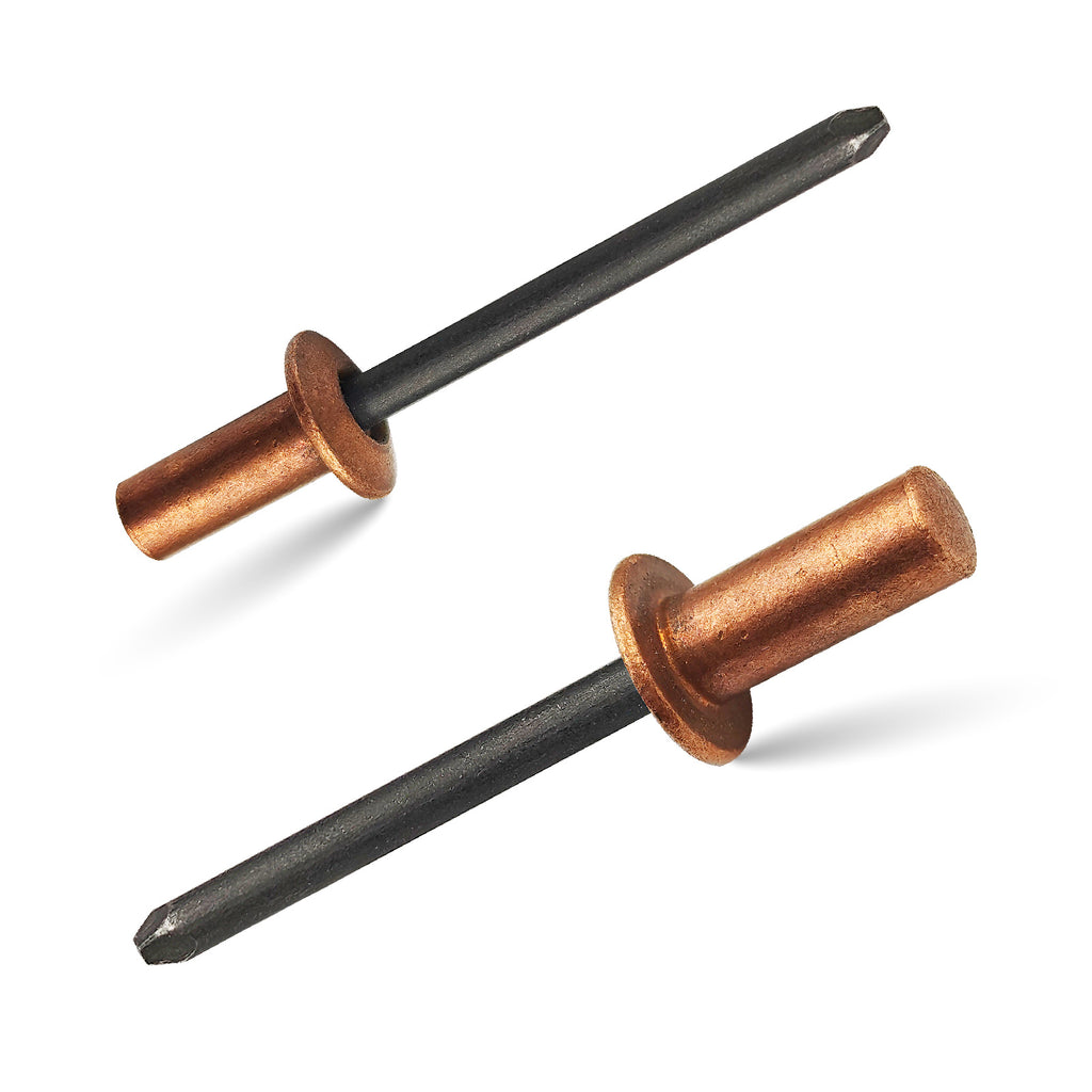 Closed-End Copper Dome-Head Blind Rivets with Steel Mandrel, Sealed Pop Rivets