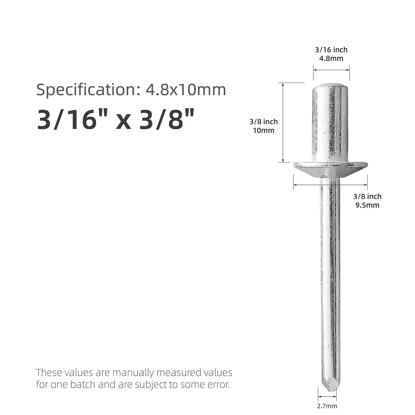 Closed End Blind Rivets, All Aluminum Dome Head Sealed Pop Rivets