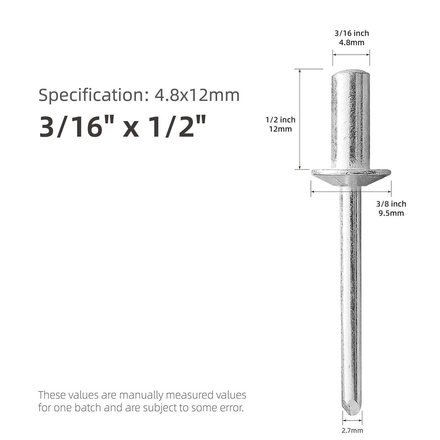 Closed End Blind Rivets, All Aluminum Dome Head Sealed Pop Rivets
