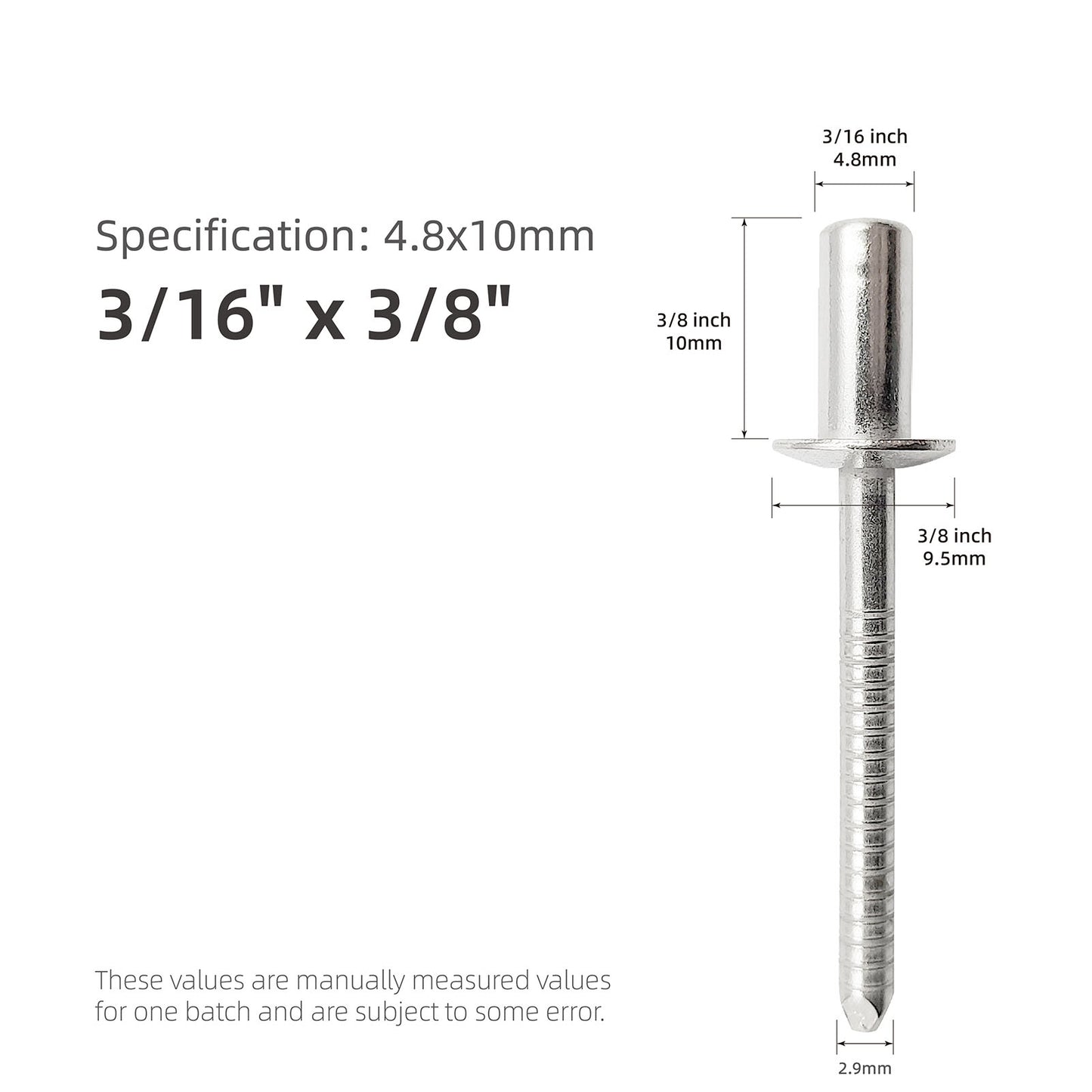 Closed End Blind Rivets, Stainless Steel Dome Head Sealed Pop Rivets