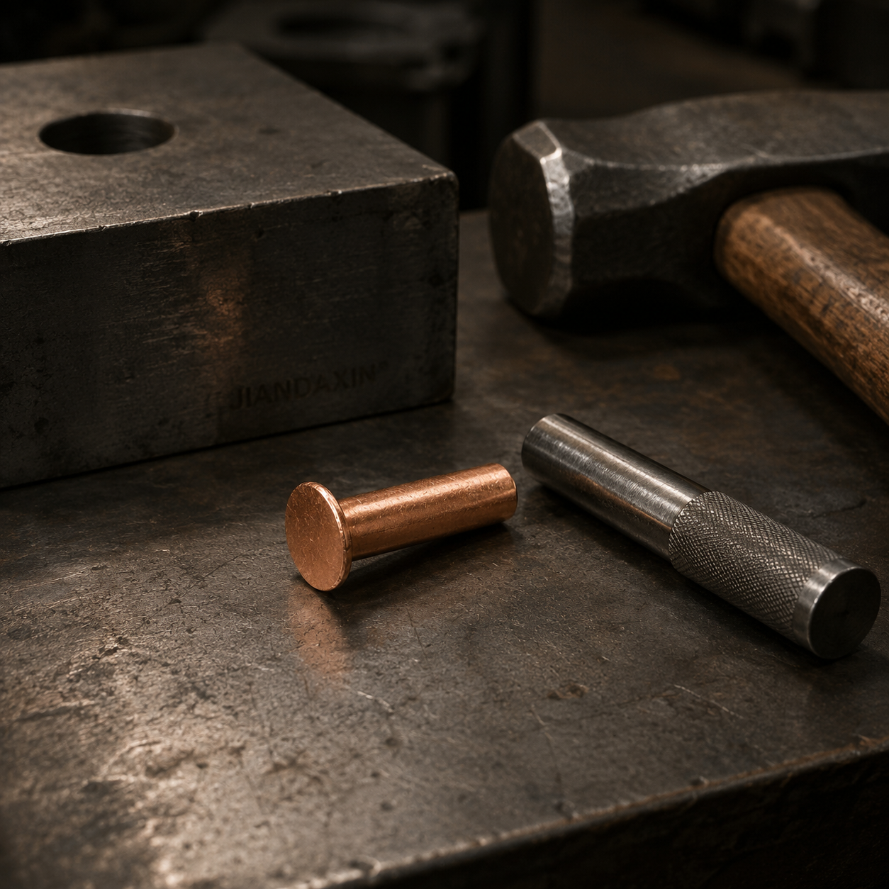Pure Copper Countersunk Solid Rivets – Hammer-Set