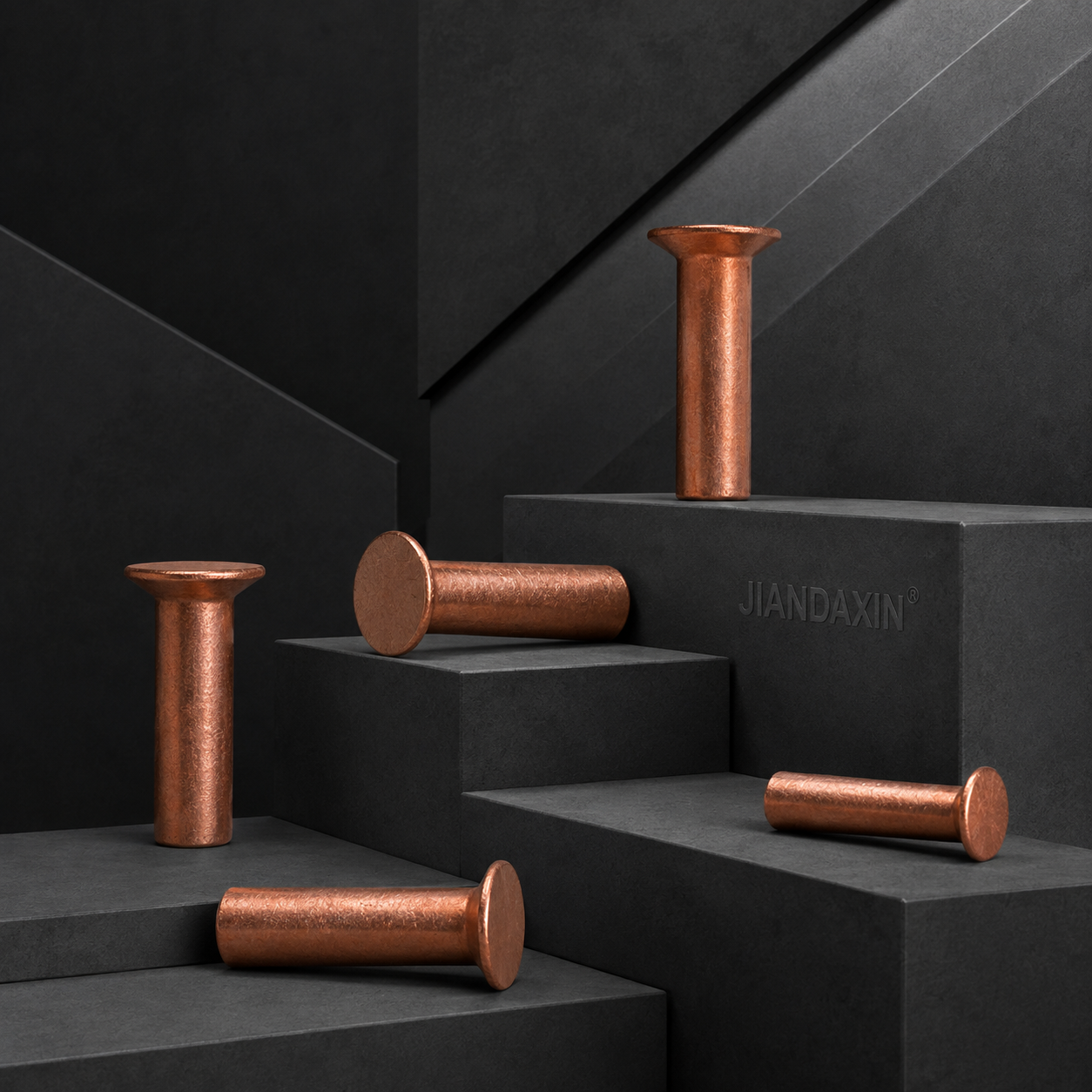 Pure Copper Countersunk Solid Rivets – Hammer-Set