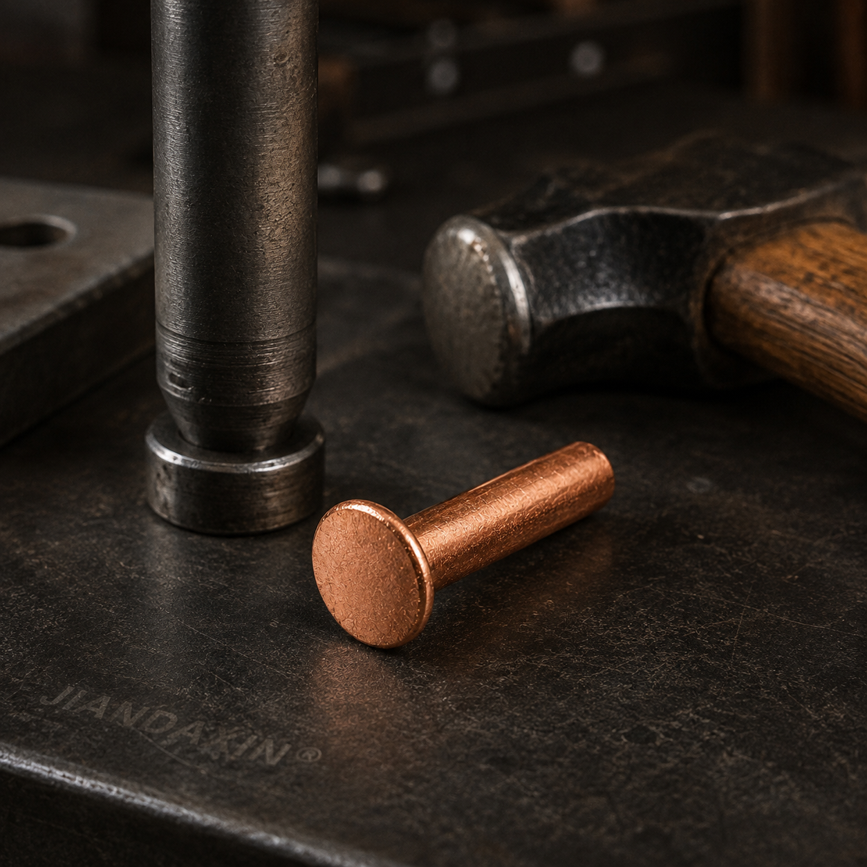 Pure Copper Countersunk Solid Rivets – Hammer-Set