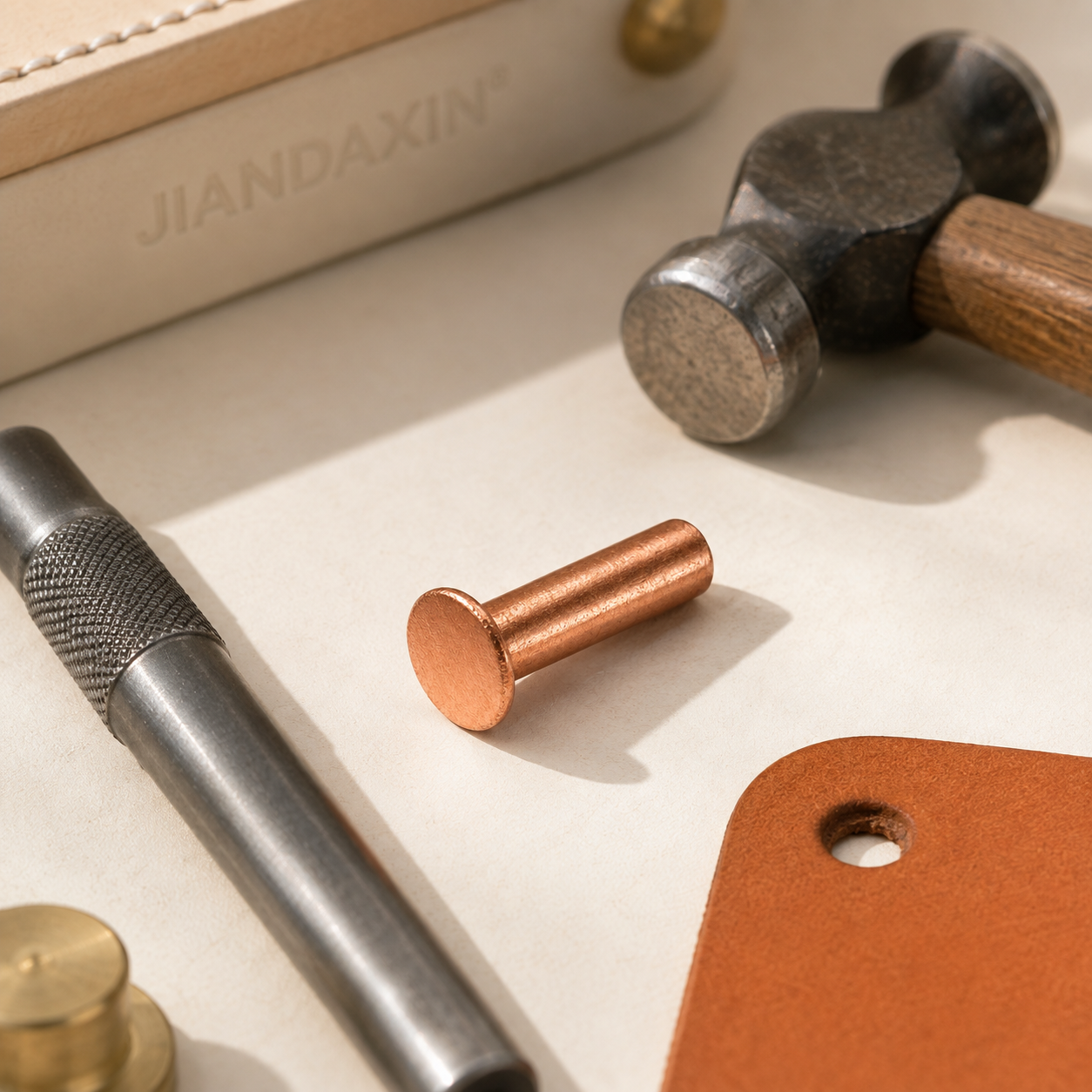 Pure Copper Countersunk Solid Rivets – Hammer-Set
