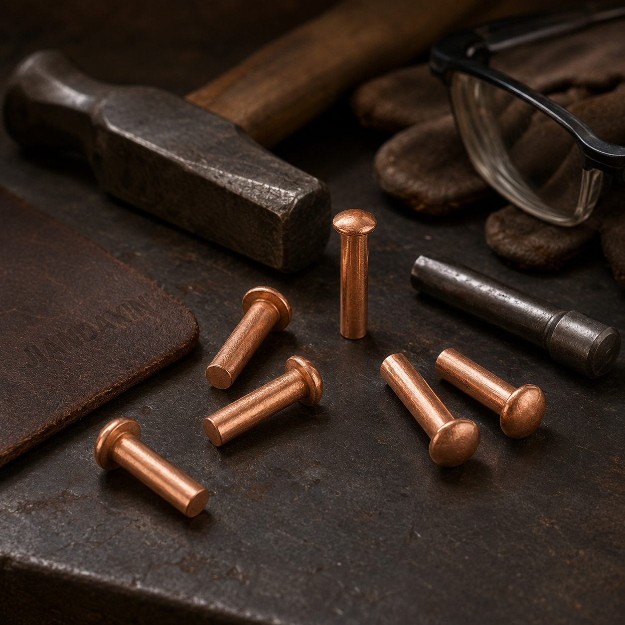 Pure Copper Round Head Solid Rivets