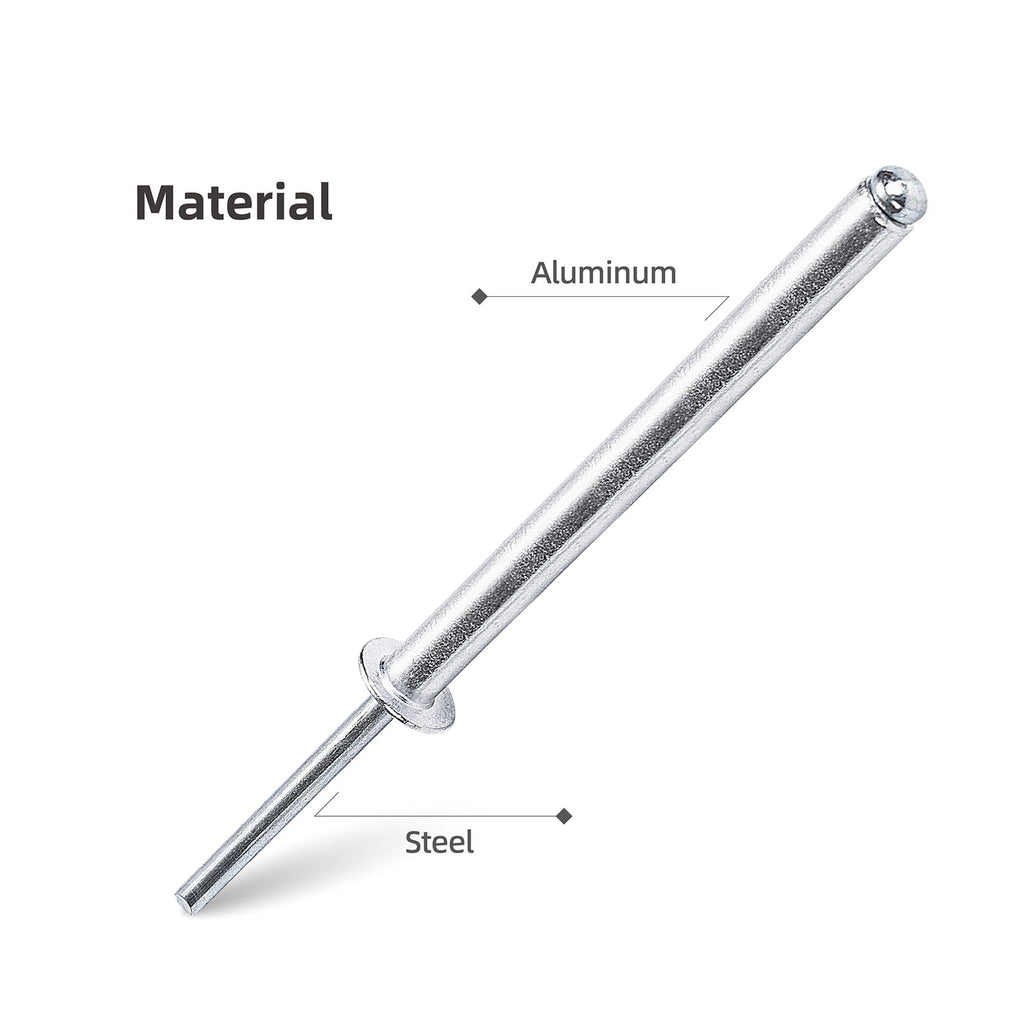 Extra Long Pop Rivets - Aluminium Body Steel Mandrel Blind Rivets for Thick Materials