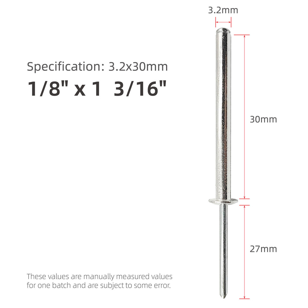 Extra Long Pop Rivets - Aluminium Body Steel Mandrel Blind Rivets for Thick Materials