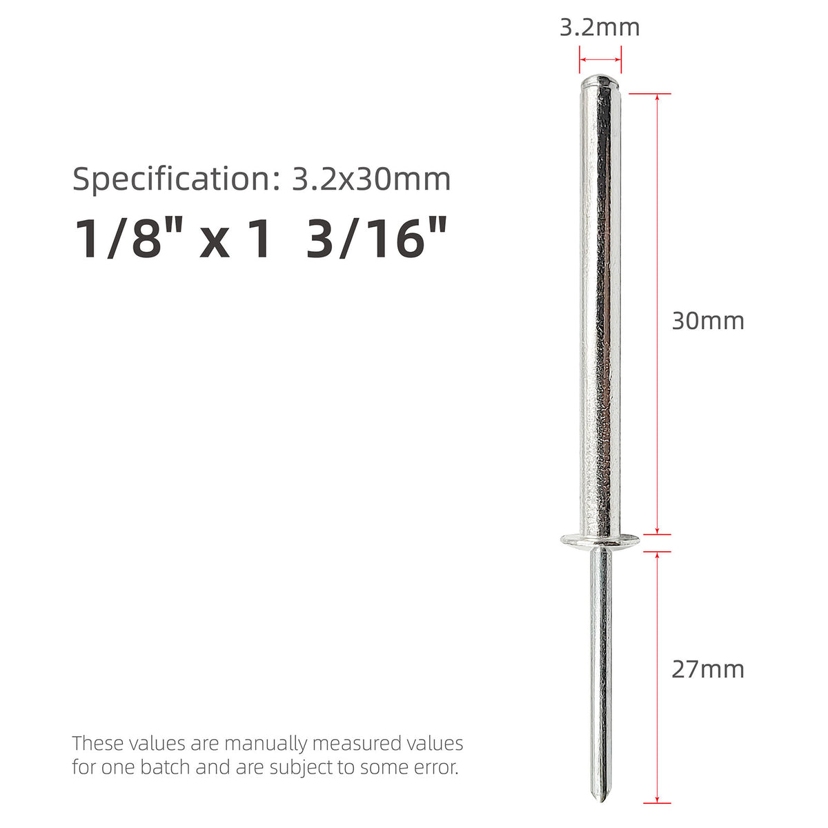 Extra Long Pop Rivets - Aluminium Body Steel Mandrel Blind Rivets for Thick Materials