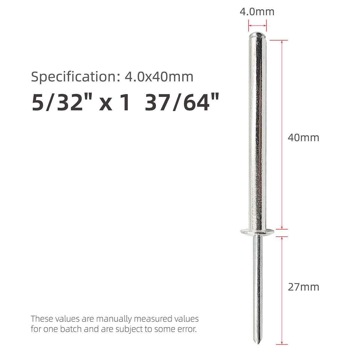 Extra Long Pop Rivets - Aluminium Body Steel Mandrel Blind Rivets for Thick Materials