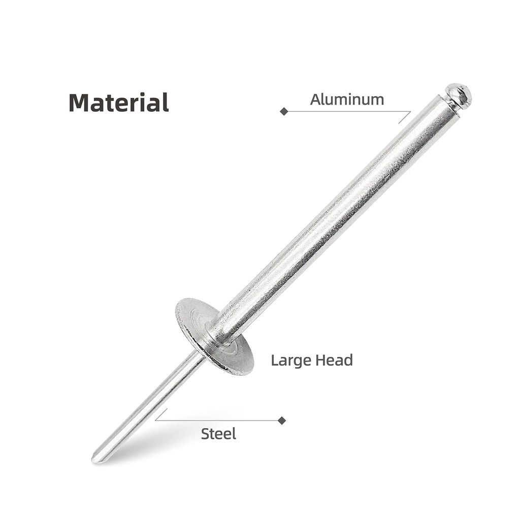 Aluminum Extended-Length Large-Flange Blind Rivets