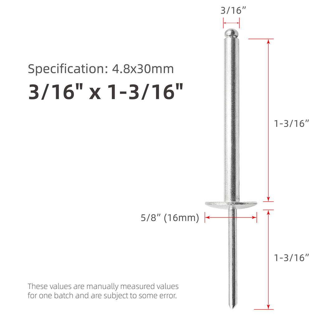 Aluminum Extended-Length Large-Flange Blind Rivets