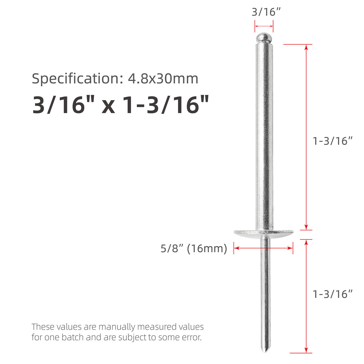 Aluminum Extended-Length Large-Flange Blind Rivets