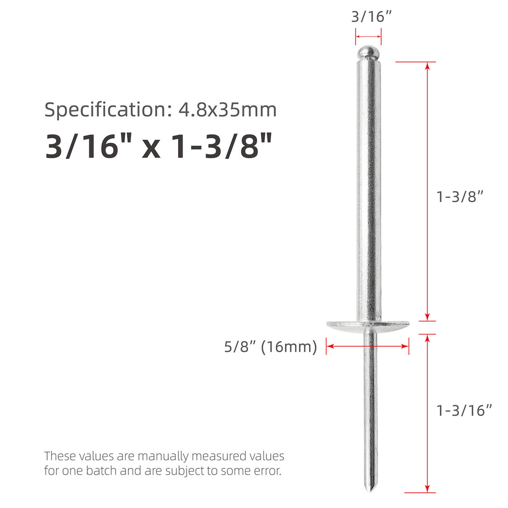 Aluminum Extended-Length Large-Flange Blind Rivets