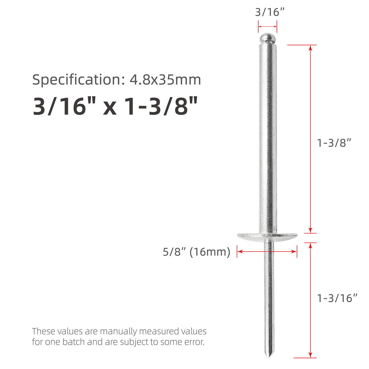 Aluminum Extended-Length Large-Flange Blind Rivets