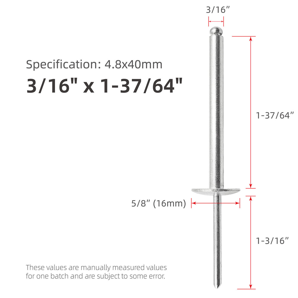 Aluminum Extended-Length Large-Flange Blind Rivets