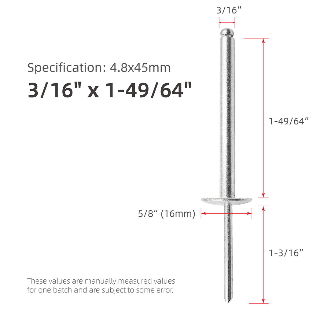 Aluminum Extended-Length Large-Flange Blind Rivets