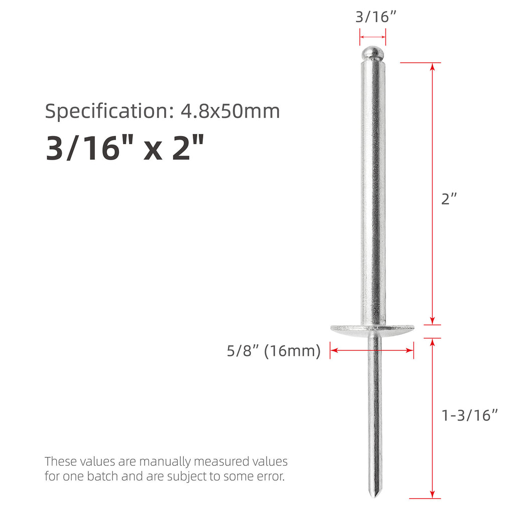 Aluminum Extended-Length Large-Flange Blind Rivets