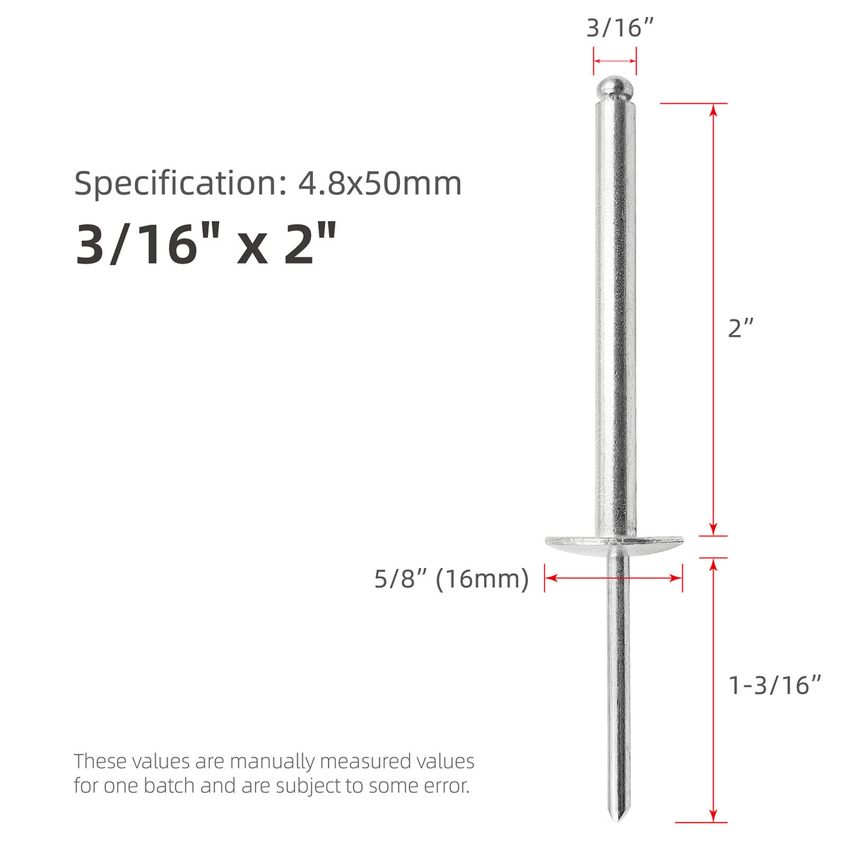 Aluminum Extended-Length Large-Flange Blind Rivets