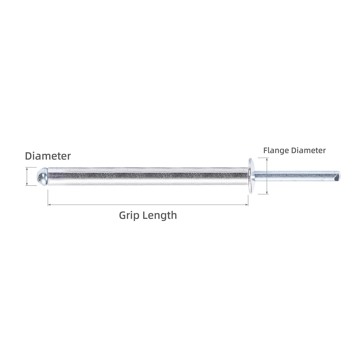 Extra Long Pop Rivets - Aluminium Body Steel Mandrel Blind Rivets for Thick Materials