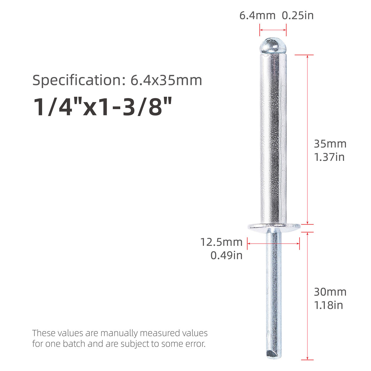 Extra Long Pop Rivets - Aluminium Body Steel Mandrel Blind Rivets for Thick Materials