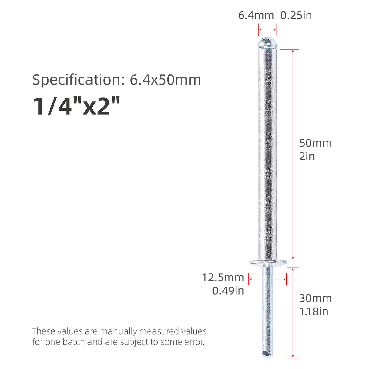 Extra Long Pop Rivets - Aluminium Body Steel Mandrel Blind Rivets for Thick Materials