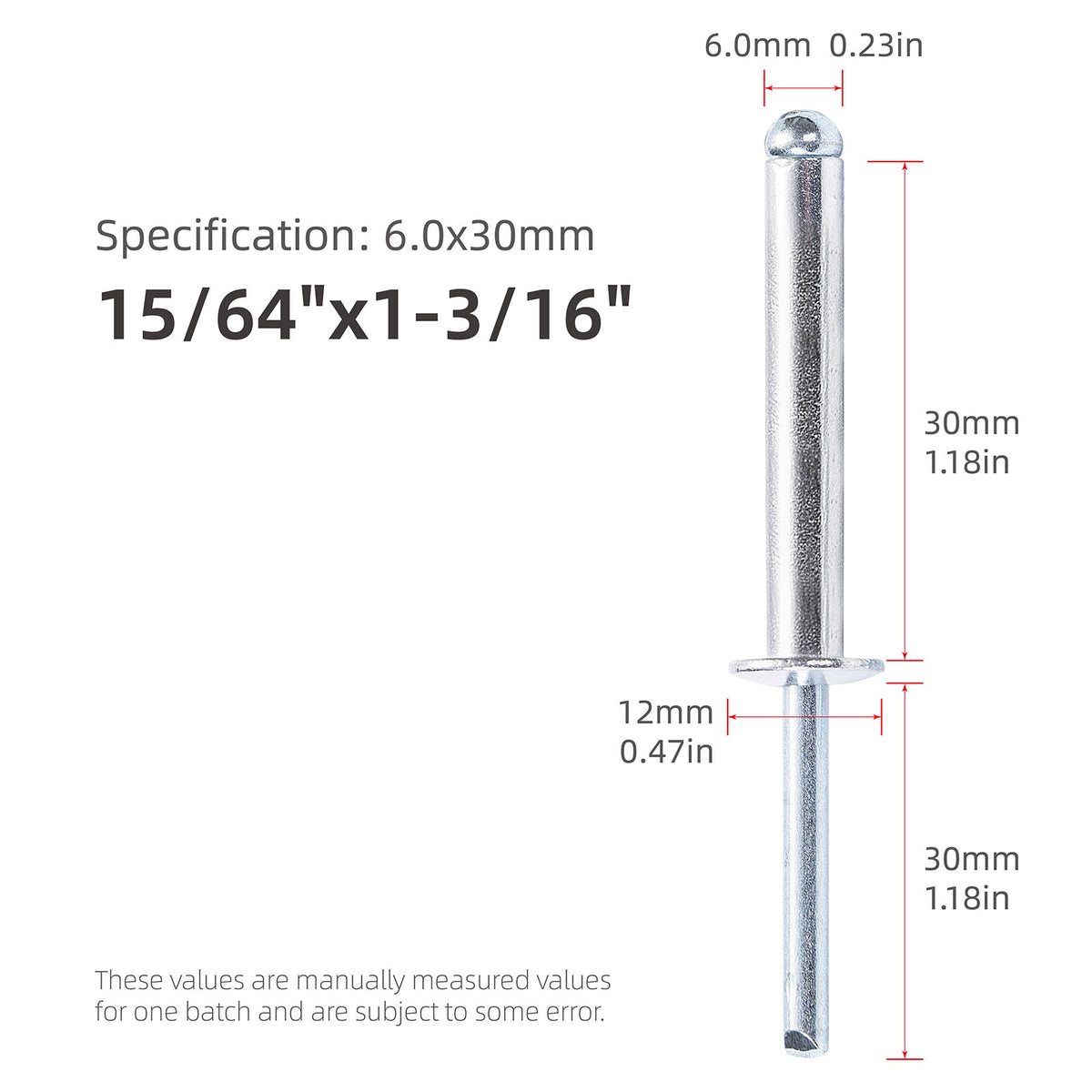 Extra Long Pop Rivets - Aluminium Body Steel Mandrel Blind Rivets for Thick Materials
