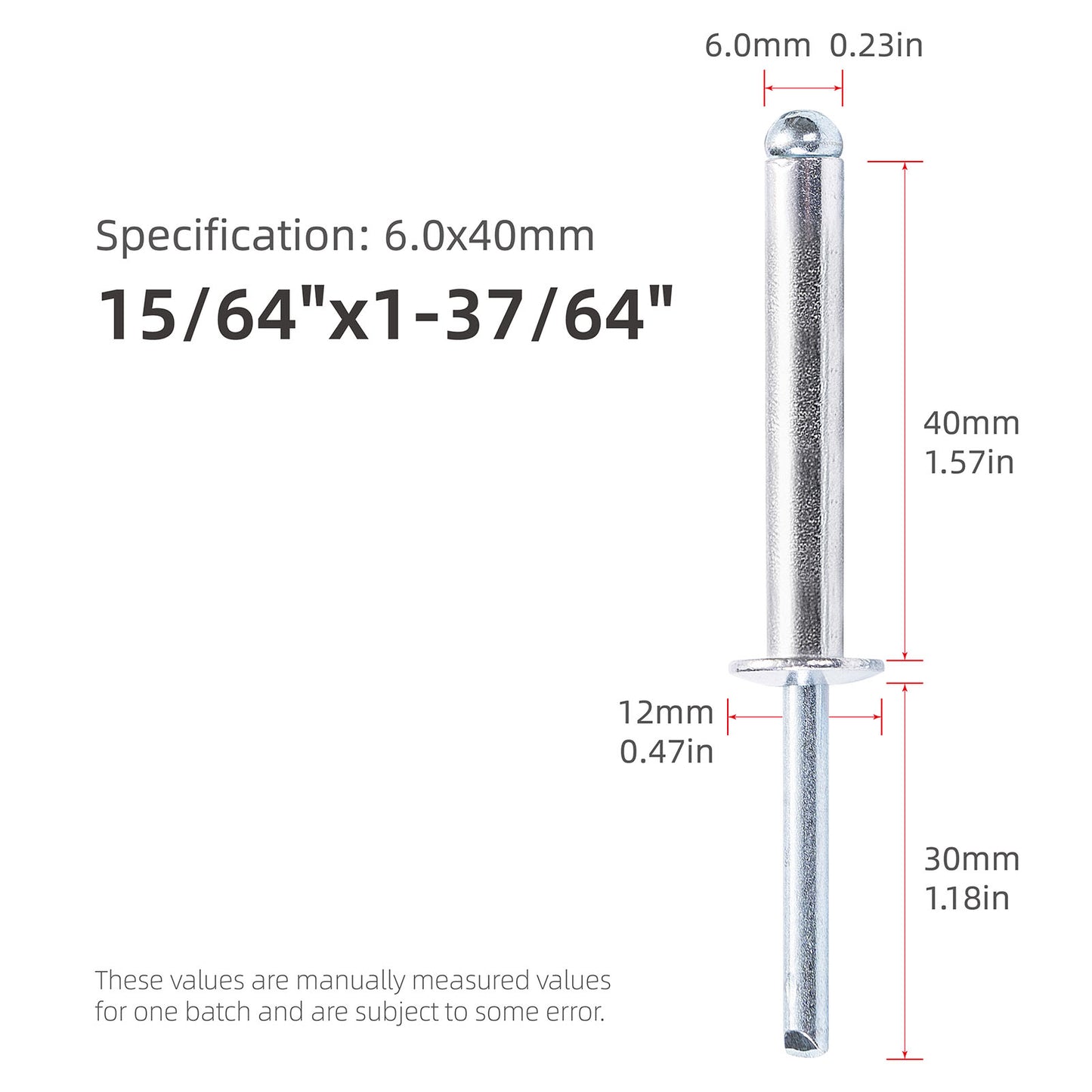 Extra Long Pop Rivets, Extended Length, Aluminium Dome Head Steel Shank Mandrel Long-Shaft Blind Rivets