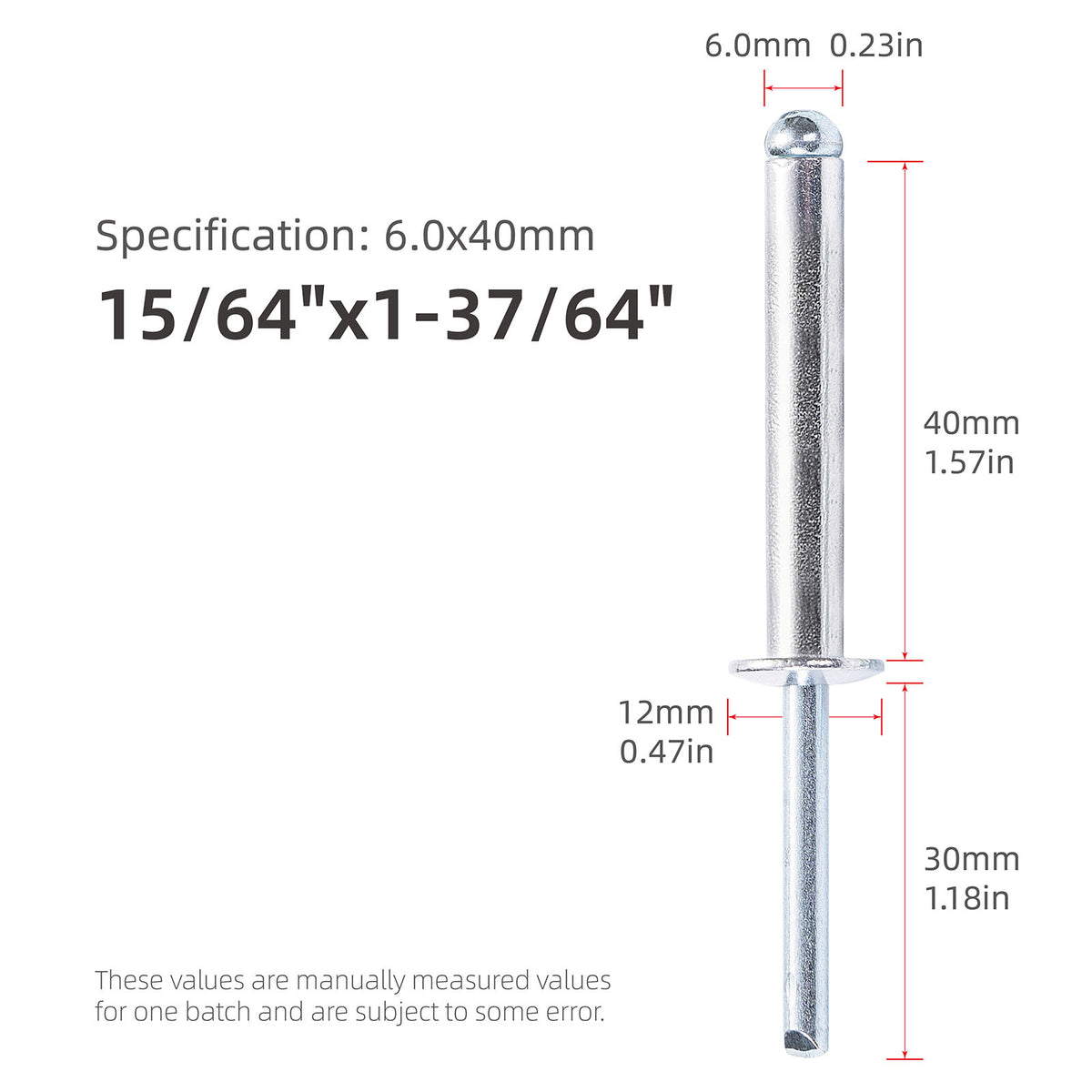 Extra Long Pop Rivets - Aluminium Body Steel Mandrel Blind Rivets for Thick Materials