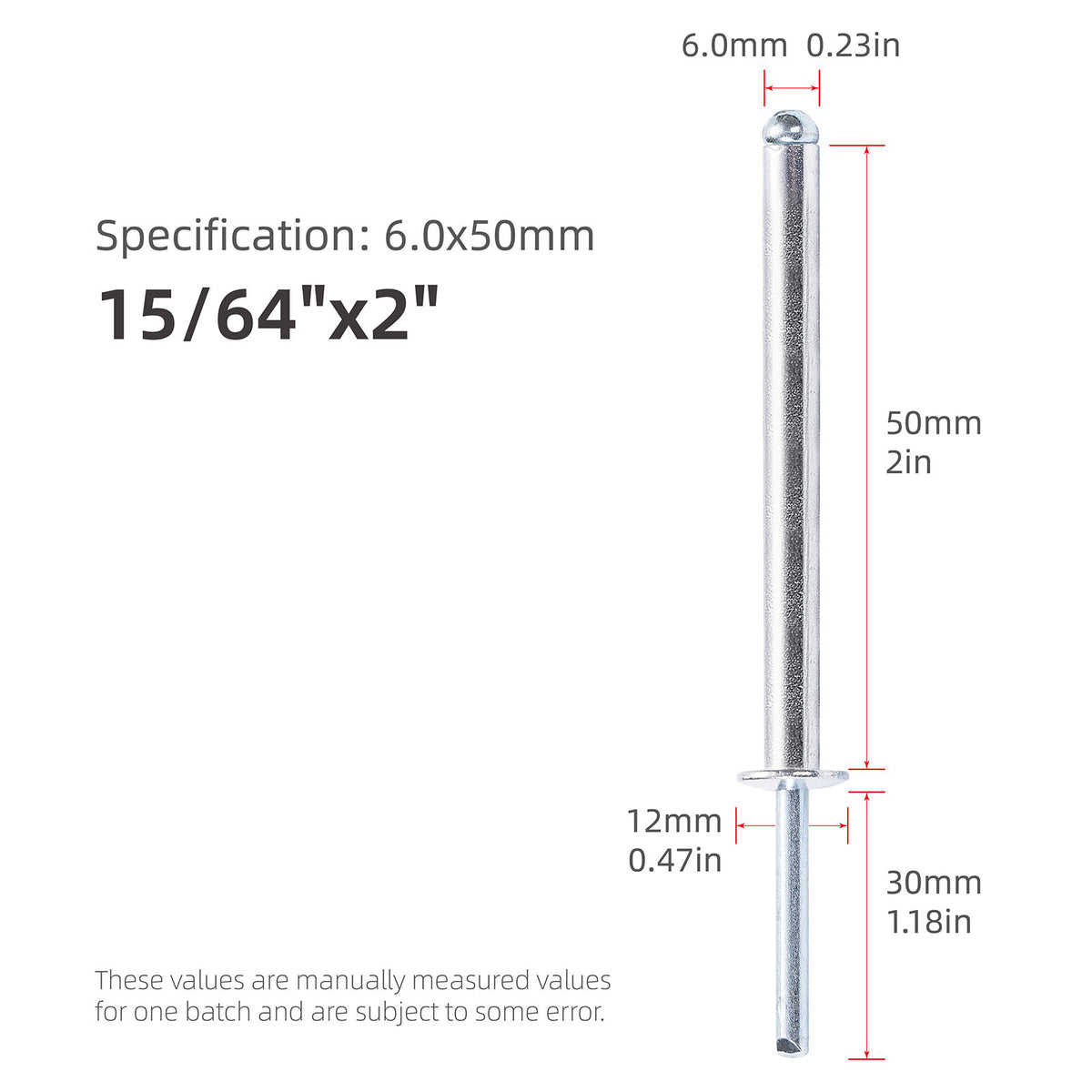 Extra Long Pop Rivets - Aluminium Body Steel Mandrel Blind Rivets for Thick Materials