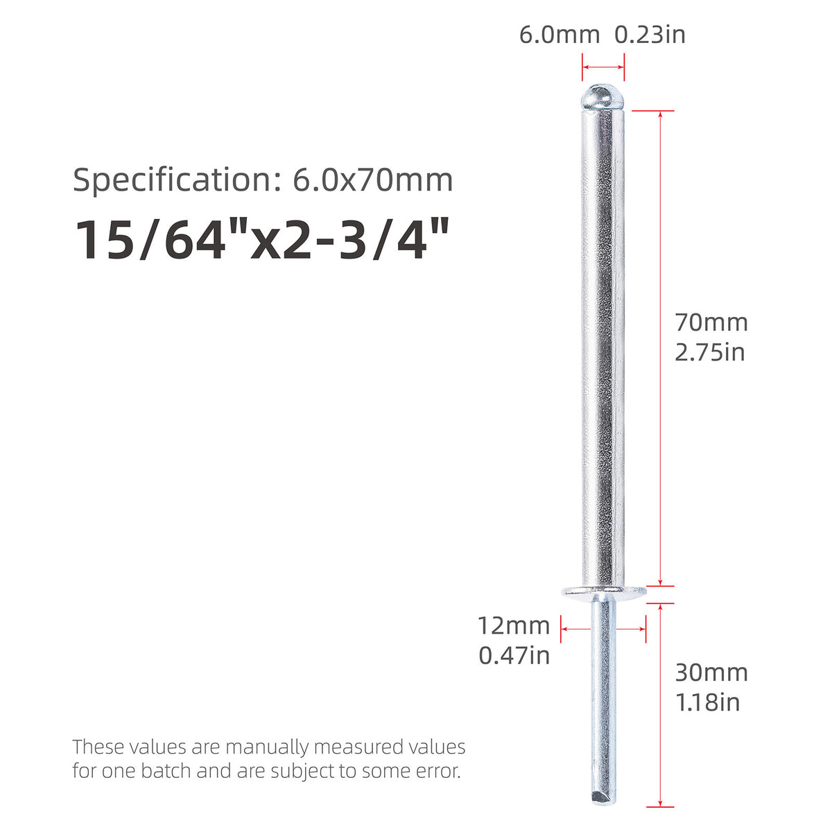Extra Long Pop Rivets - Aluminium Body Steel Mandrel Blind Rivets for Thick Materials