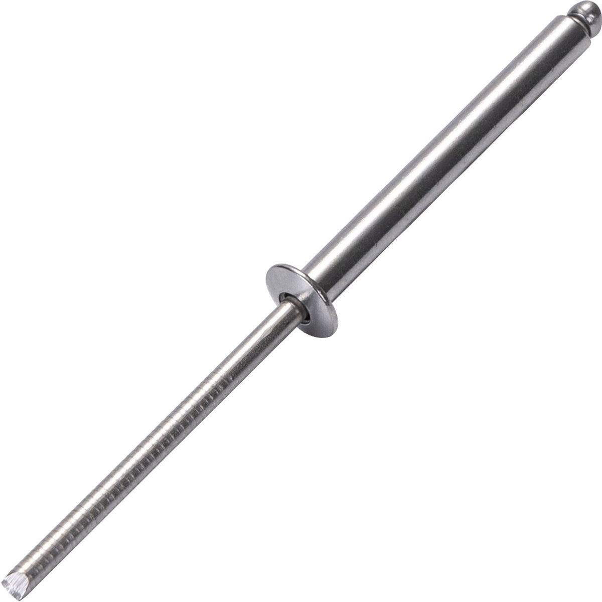 Stainless Steel Extra-Long Blind Rivets, Extended-Length Pop Rivets with Stainless Steel Body and Mandrel, Corrosion-Resistant