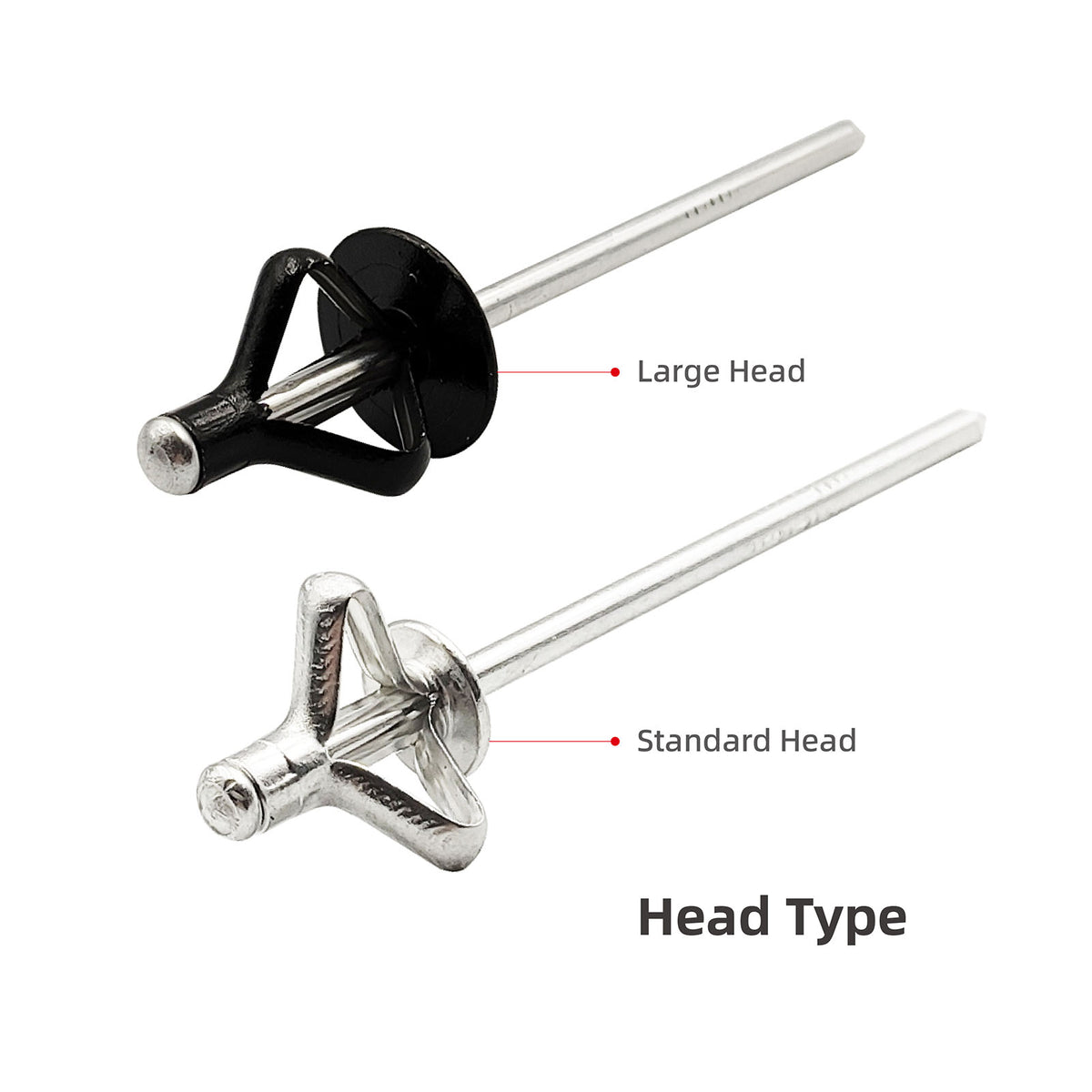 Tri-Fold Large-Head Aluminum Blind Rivets, Large-Flange Exploding Pop Rivets for Automotive Panels, Plastic and Soft Materials