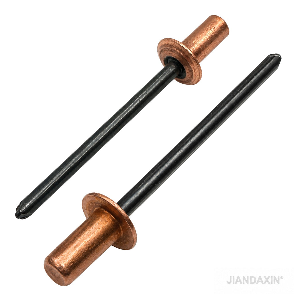 Closed-End Copper Dome-Head Blind Rivets with Steel Mandrel, Sealed Pop Rivets
